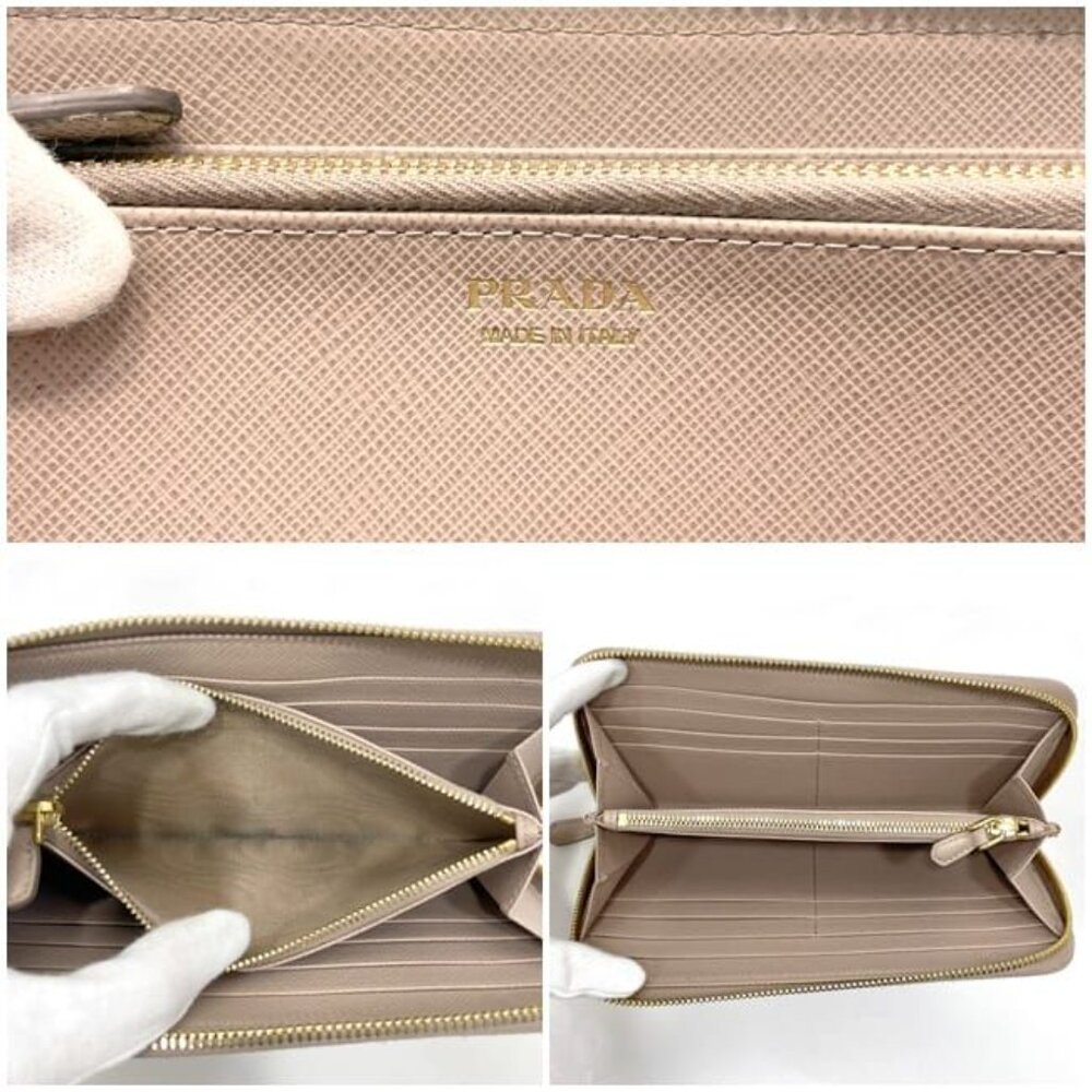 Prada Round Zipper Long Wallet Beige 1 Ml506 Wallet - Picture 3 of 10